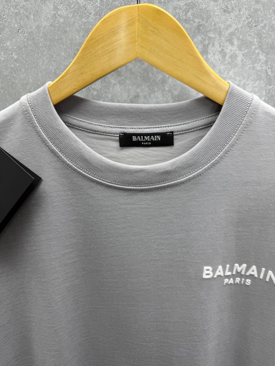 Balmain Chest Logo Printed Crewneck T-Shirts in 2 Colors Mens Best Sale UK Reps AAA Quality