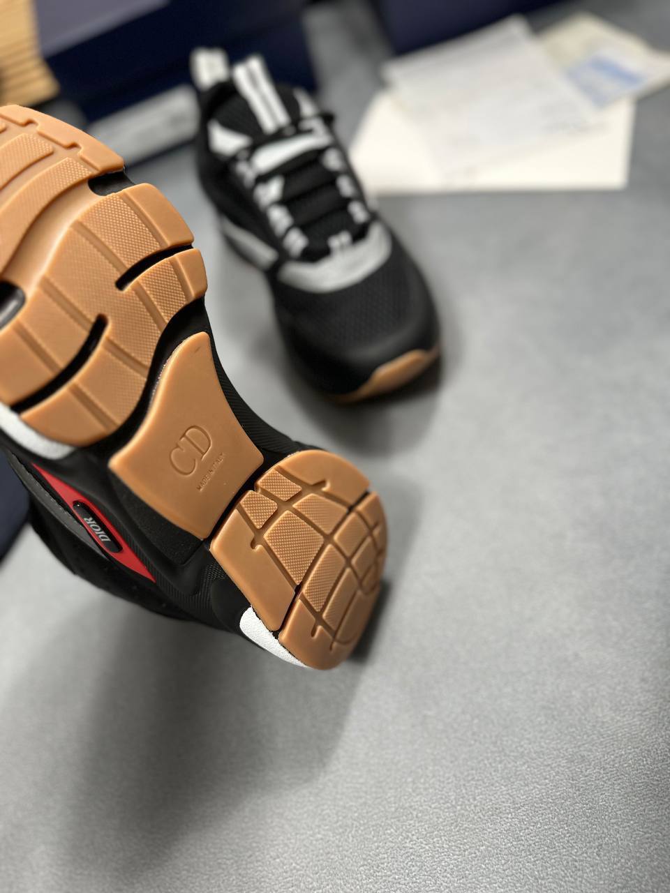 Dior B22 Runners Black Reflective Chunky Sneakers Mens UK Reps AAA Quality