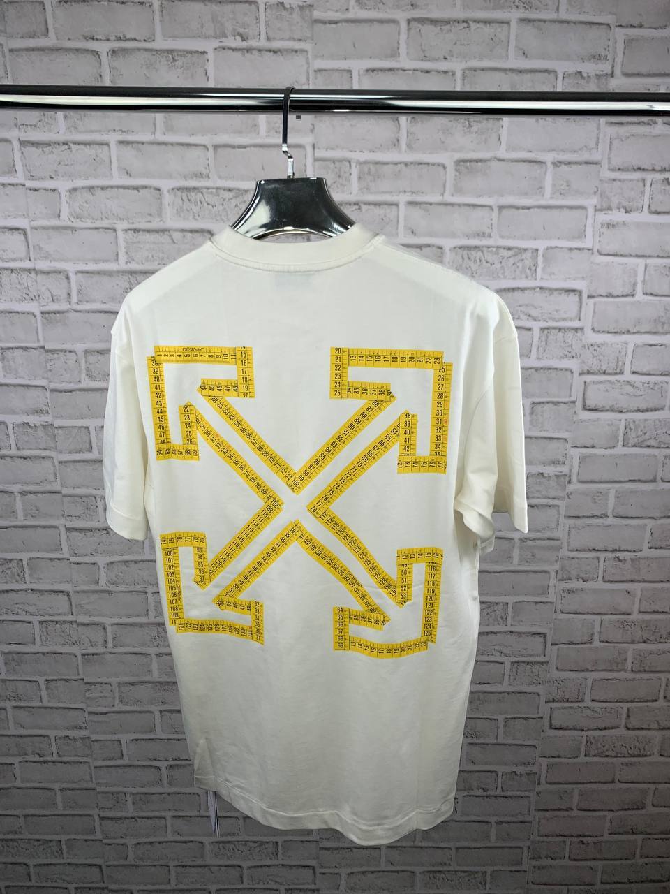 Off-White Tape Arrow Black Cotton Skate T Shirts Mens in 2 Colors UK Reps AAA Quality