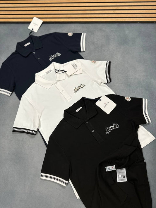 Moncler Embroidered Logo Polo Shirts Short Sleeves in Multiple Colors UK Reps AAA Quality