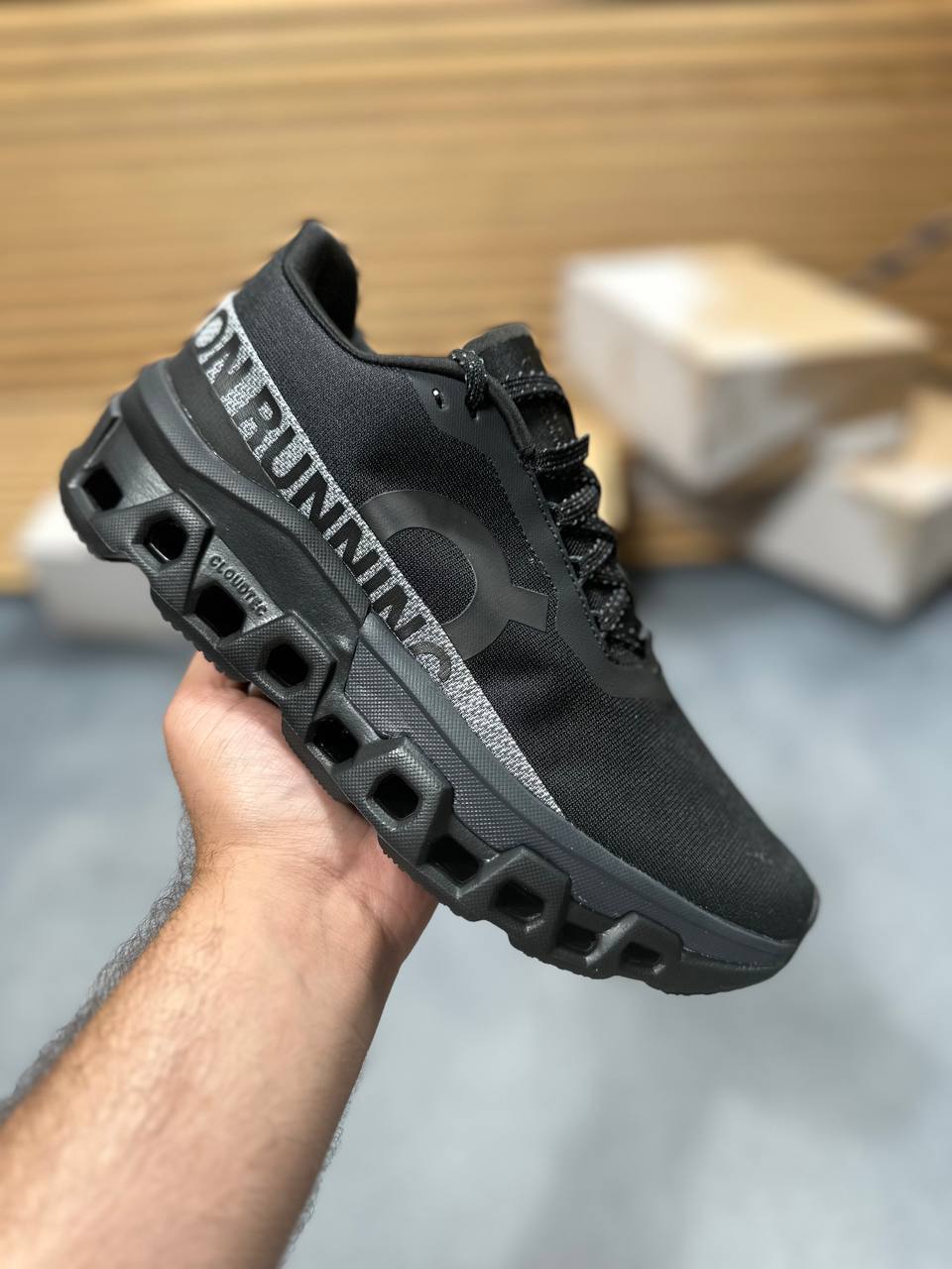 On Running Cloudmonster 2 Trainers Mens in Black Best Sale AAA Quality UK Reps