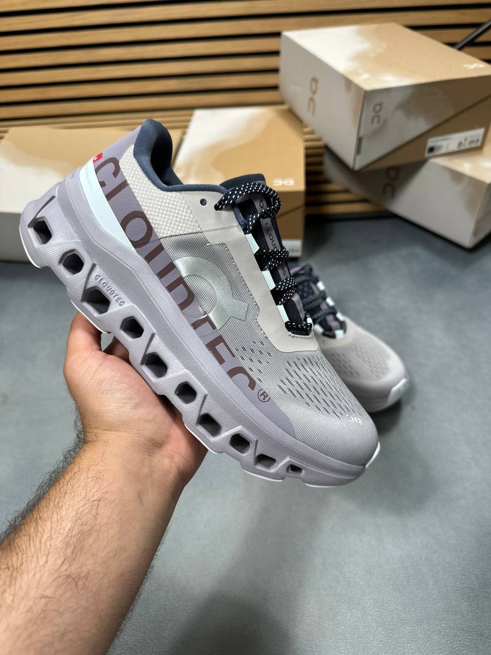 On Running Cloudmonster 2 Trainers Mens in Grey Fashion Footwear Best Sale AAA Quality UK Reps