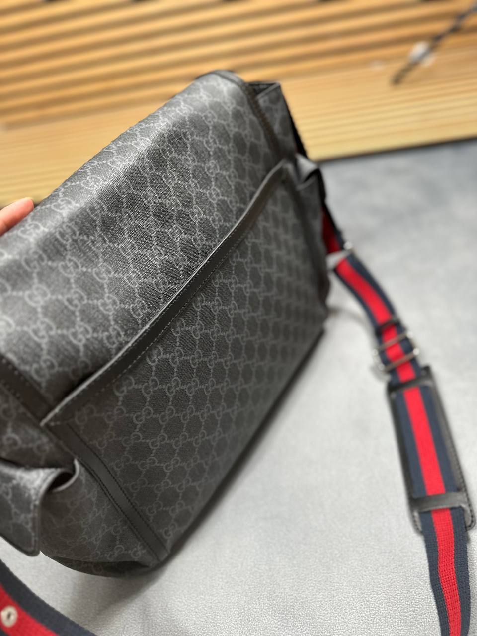 Gucci Large Changing Bag in GG Supreme Monogram Large Canvas in Black UK Reps AAA Quality