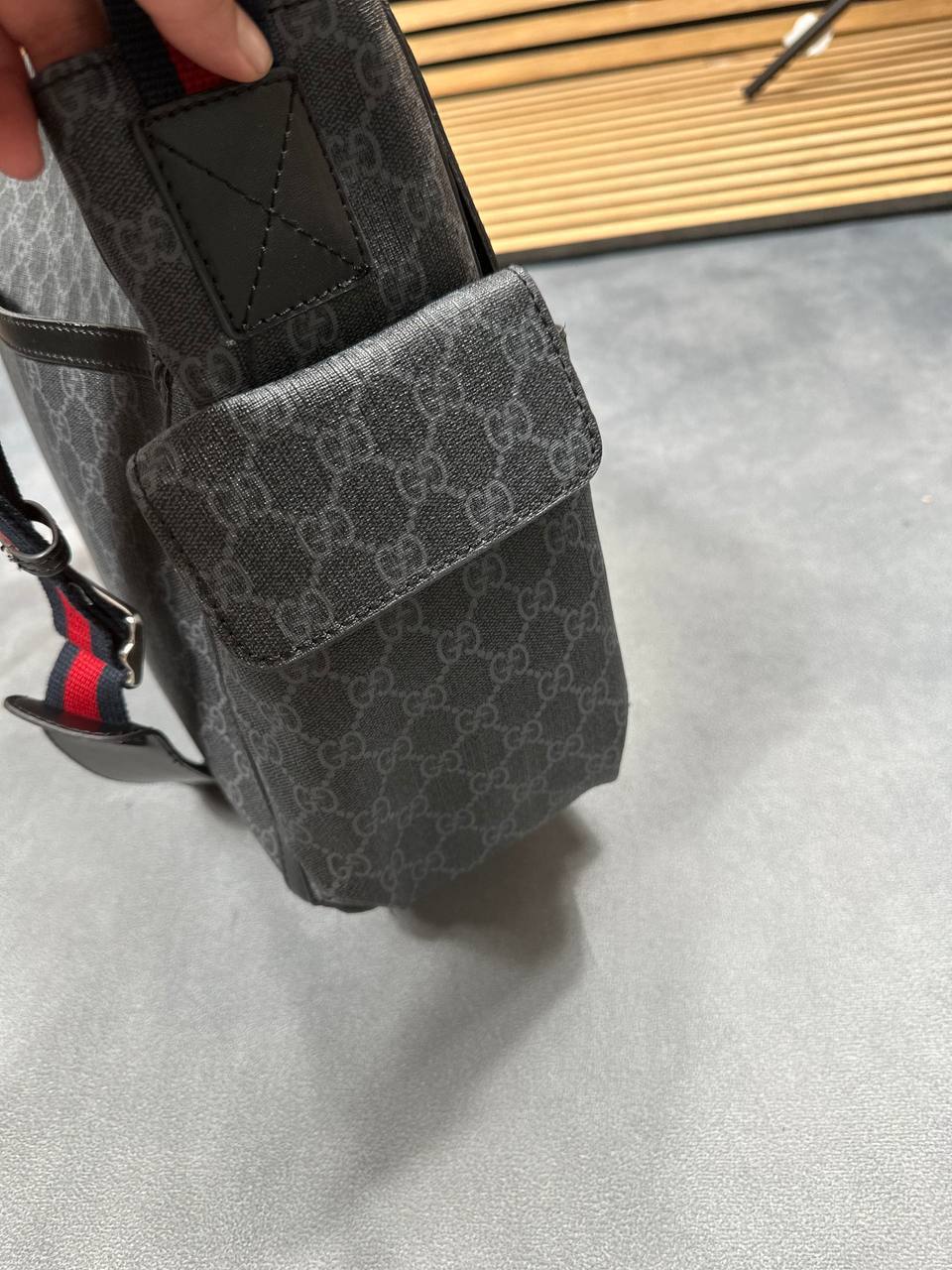 Gucci Large Changing Bag in GG Supreme Monogram Large Canvas in Black UK Reps AAA Quality