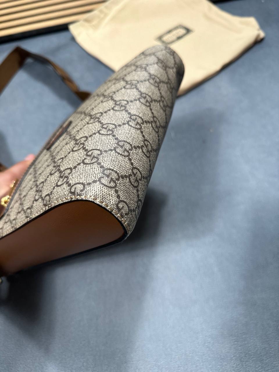 Gucci GG Supreme Messenger Men's Bag Interlocking Beige Brown Best Sale UK Reps AAA Quality