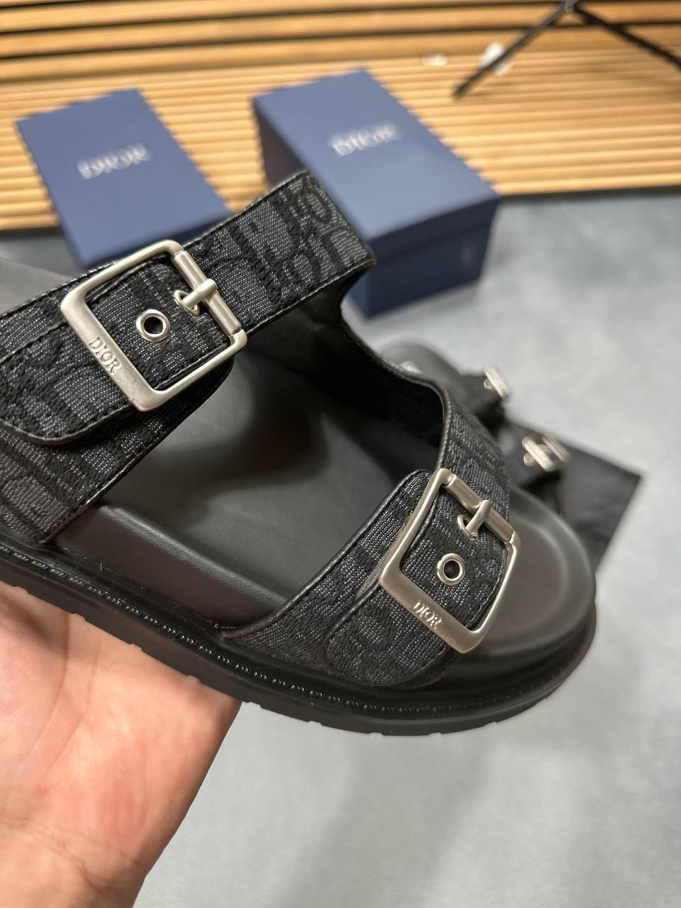 Dior Aqua Sliders Oblique Mens Leather Fashion Footwear Sandals in 2 Color Best Sale UK Reps