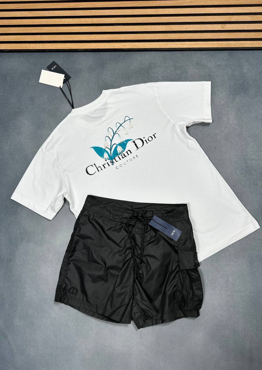 Christian Dior Couture Lily Of The Valley Cotton T-Shirts & Shorts Sets Mens in Multiple Colors Best Sale AAA Quality UK Fakes