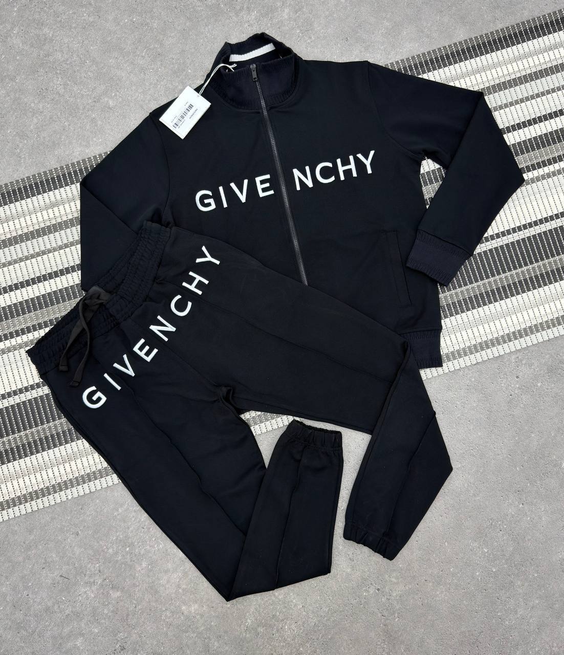 Givenchy Logo-Embroidered Funnel-Neck Stretch-Woven Tracksuit Mens in Black Best Sale UK Reps AAA Quality