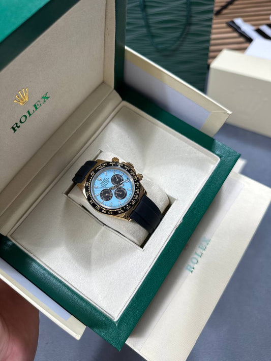 Rolex Daytona Sky Blue Dial Black Rubber Strap Oysterflex Men's Watch AAA Quality UK Reps