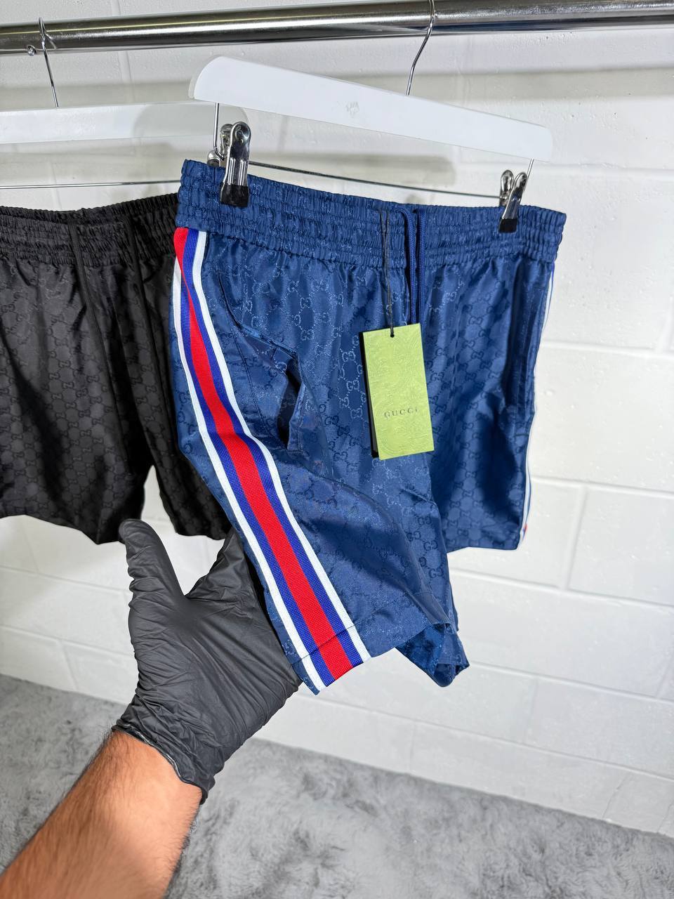 Gucci GG Jacquard Nylon Striped Swim Shorts Mens in 2 Colors UK Reps AAA Quality