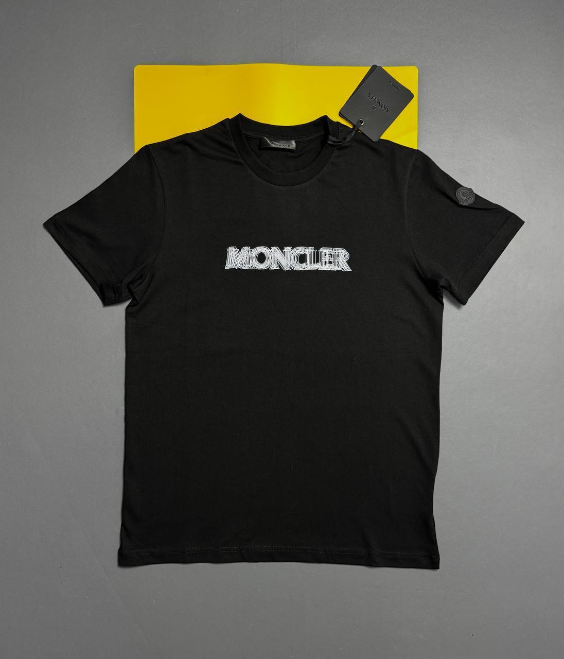 Moncler Logo Print Cotton Replica T-shirts Mens Fake Boys T-shirts Tee Shirt in 2 Colors Sale UK Reps