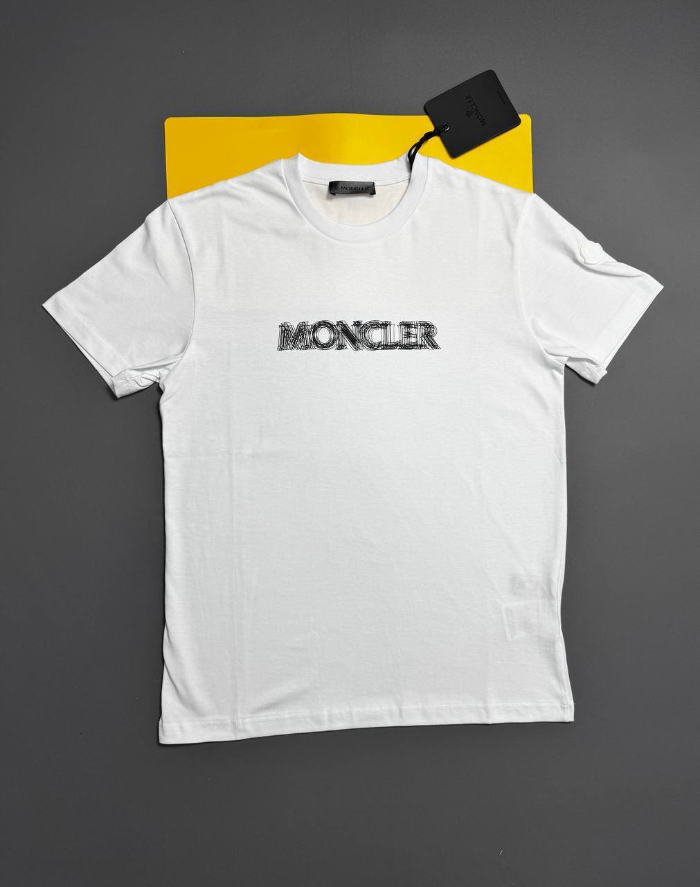 Moncler Logo Print Cotton Replica T-shirts Mens Fake Boys T-shirts Tee Shirt in 2 Colors Sale UK Reps