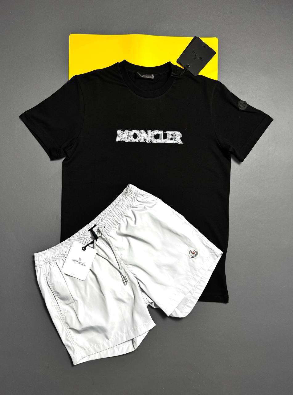Moncler Logo Print Cotton Replica Mens Fake Boys T-Shirts & Shorts Sets Tee in Multiple Colors Sale UK Reps AAA Quality