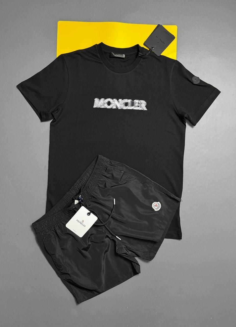 Moncler Logo Print Cotton Replica Mens Fake Boys T-Shirts & Shorts Sets Tee in Multiple Colors Sale UK Reps AAA Quality