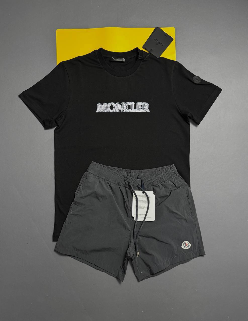 Moncler Logo Print Cotton Replica Mens Fake Boys T-Shirts & Shorts Sets Tee in Multiple Colors Sale UK Reps AAA Quality