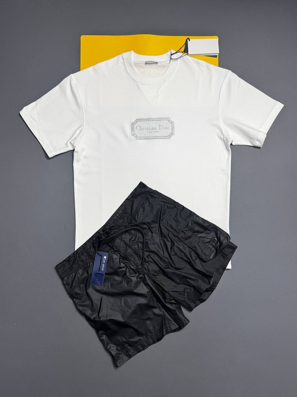 Christian Dior Relaxed-Fit Couture Cotton T-Shirts & Shorts Sets Mens Best Sale UK Reps AAA Quality