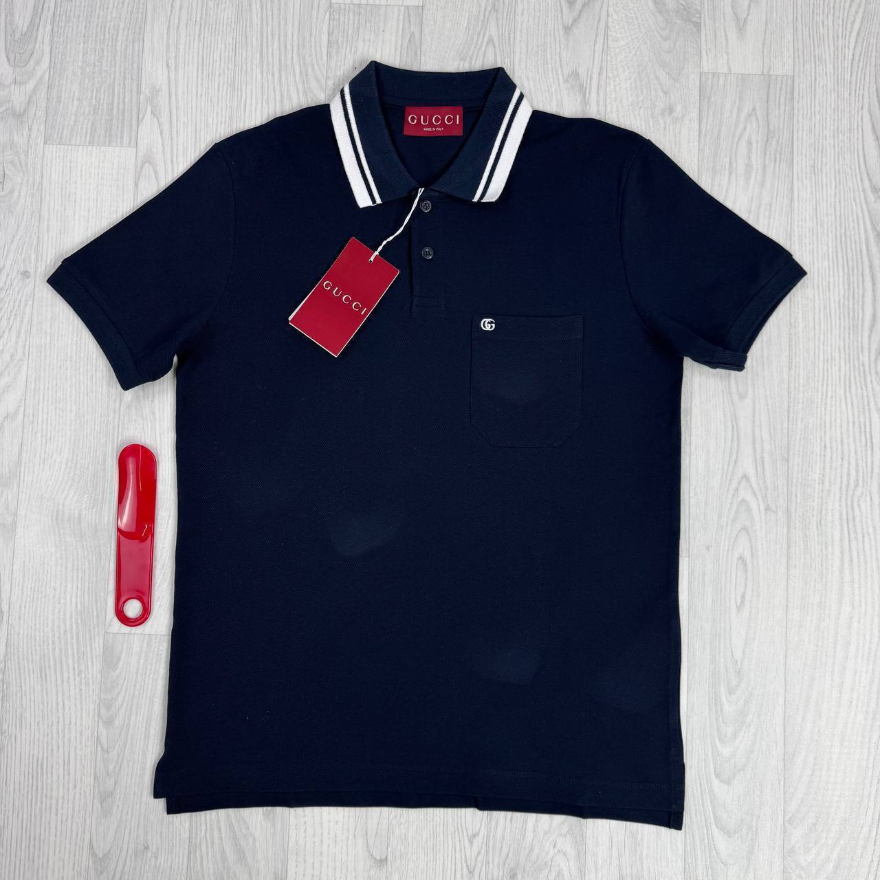 Gucci Men's Short Sleeve Cotton Polo Shirts Double G Cotton Logo Embroidered UK Reps AAA Quality