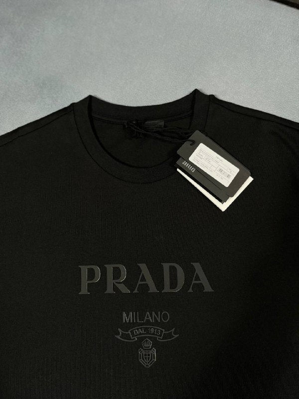 PRADA Raised Logo cotton Round-neck Replica T-shirt For MEN Sale UK