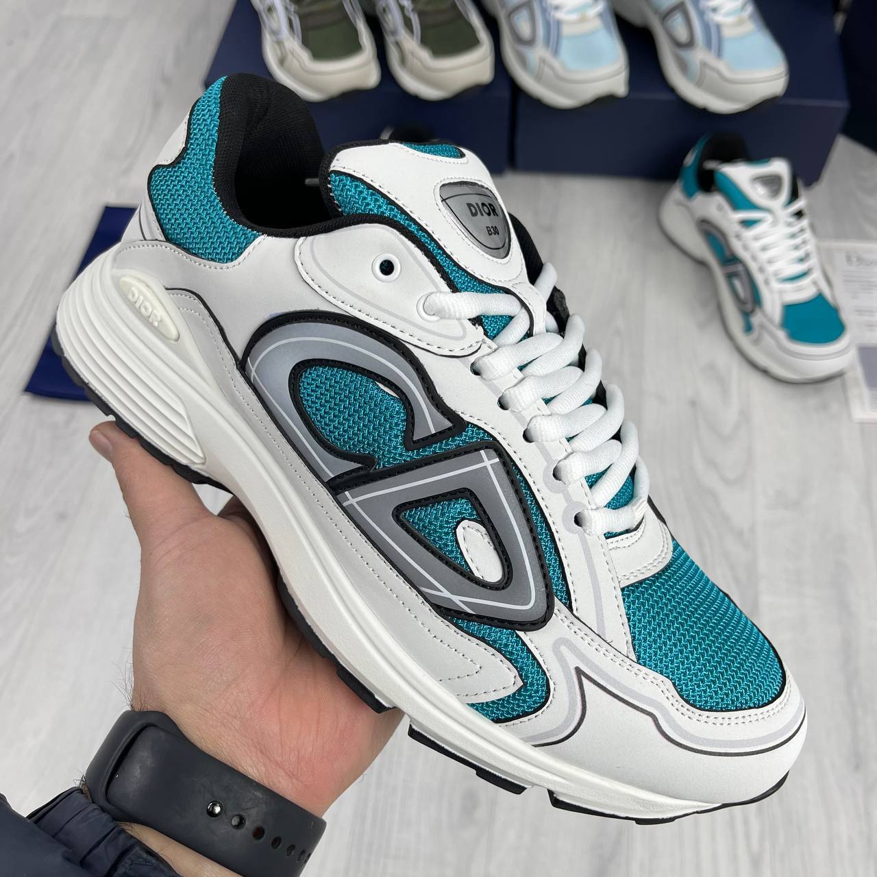 Dior B30 Blue Mesh White Technical Fabric For MEN's AAA quality Sale UK