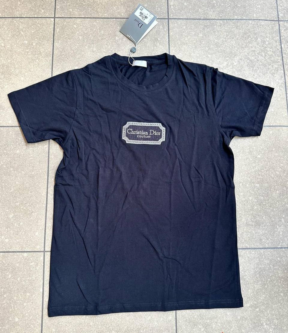 Christian Dior Logo T-Shirts Black Blue Gray Beige in AAA quality First Copy UK
