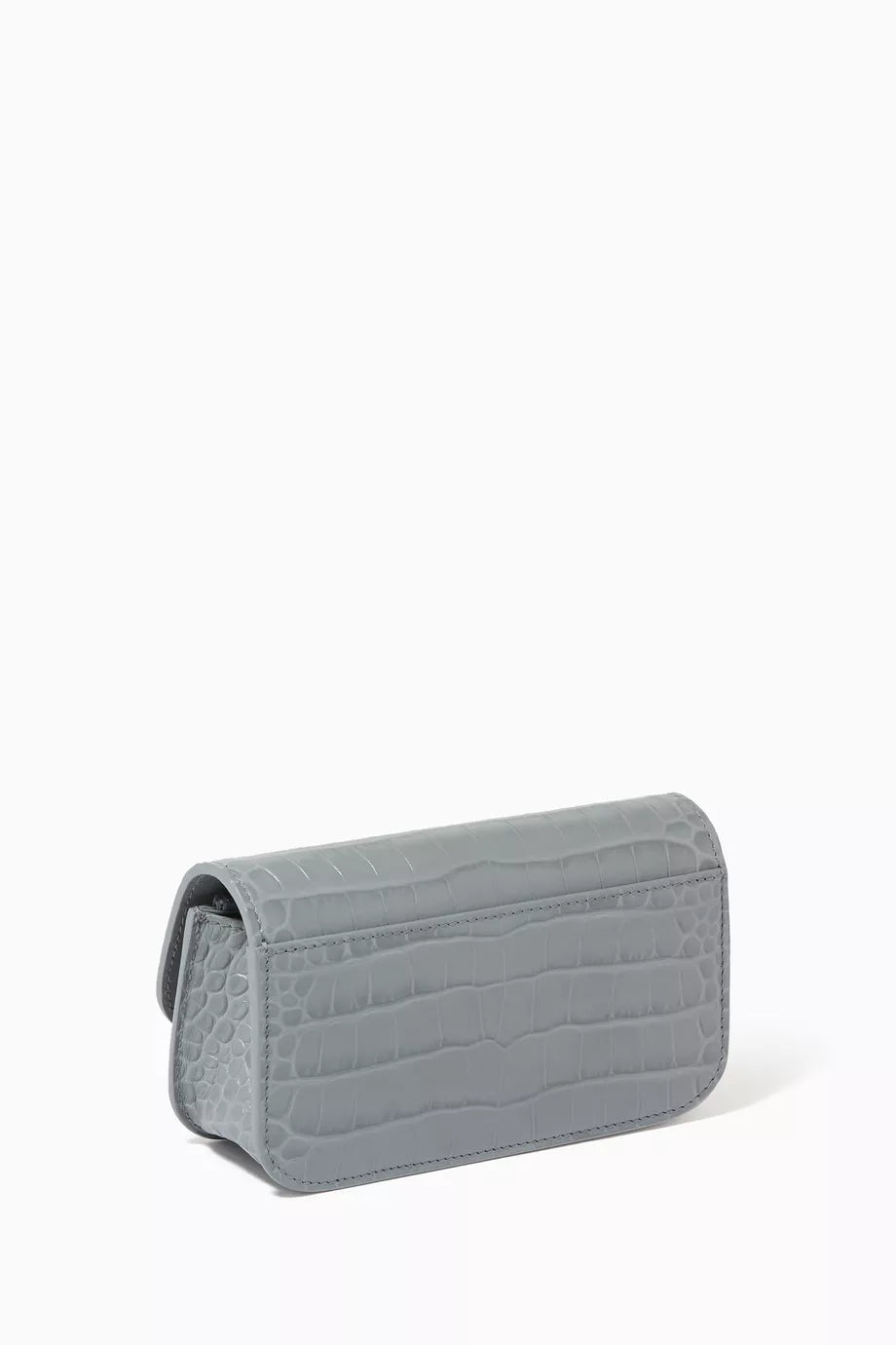 Balenciaga  Gossip Wallet on Chain in Croc-embossed Leather Grey Rep Bag Sale UK