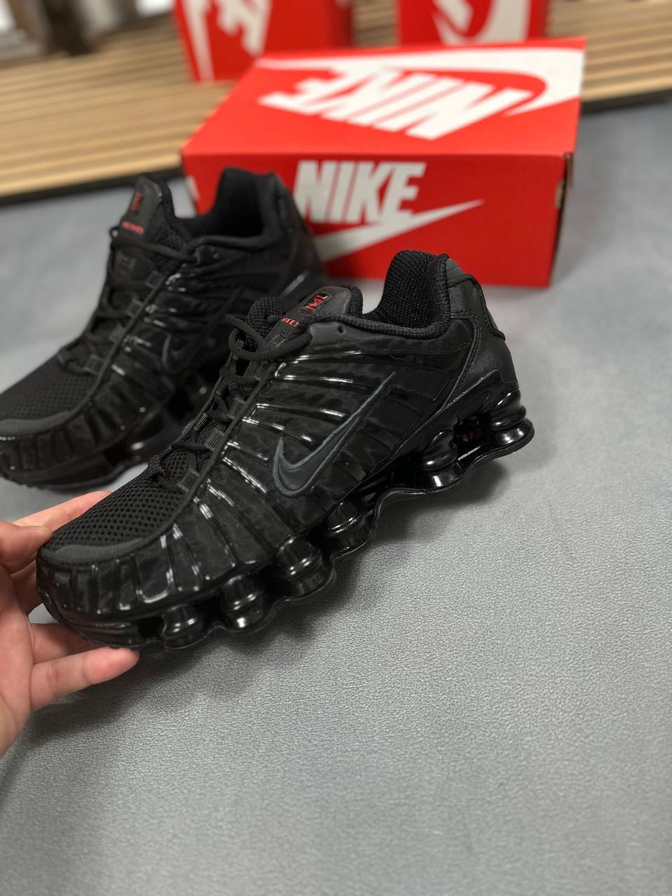 Nike Shox TL Men's AV3595-002 Triple Black Metallic Running Sneaker Rep Trainer for Men Sale UK