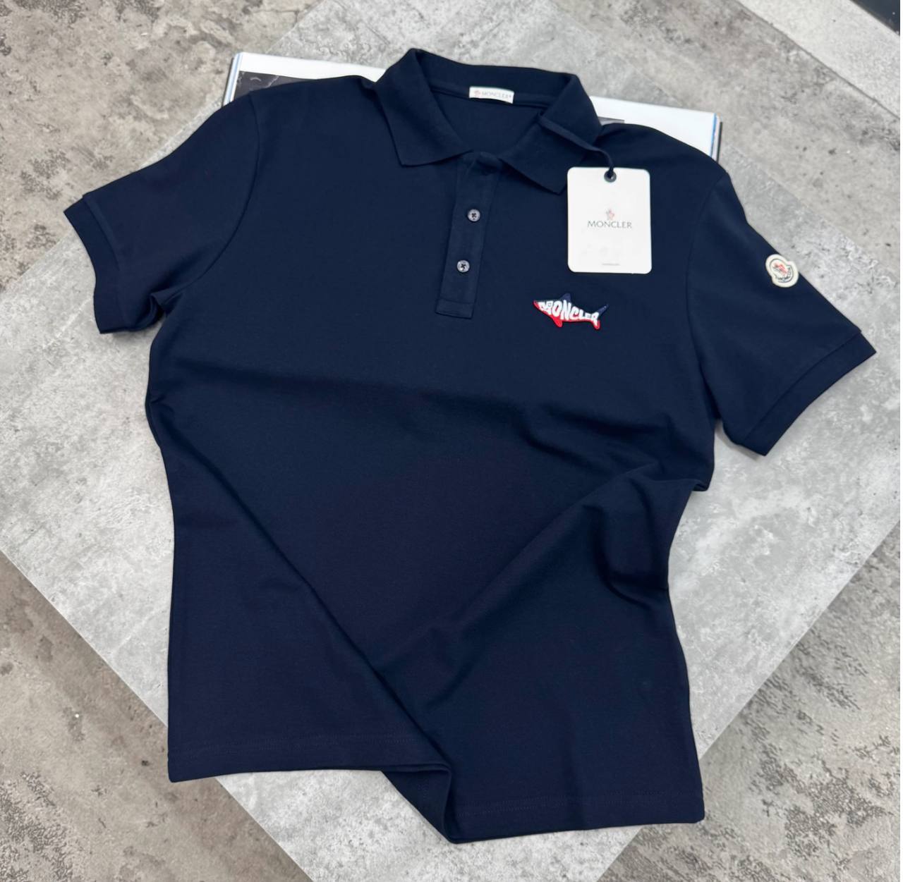 MONCLER - SHARK LOGO REPLICA POLO SHIRT IN COTTON FOR MEN SALE UK