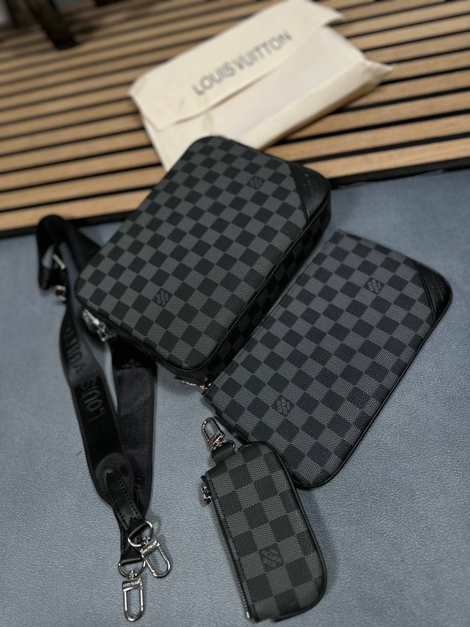 LOUIS VUITTON Trio Messenger  Crossbody body Damier Graphite Men's Bag Sale UK