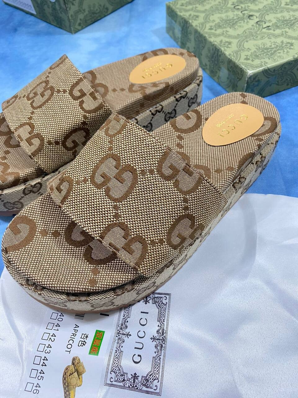 Gucci GG Printed Platform Slides/ Sandals Men'sSale UK
