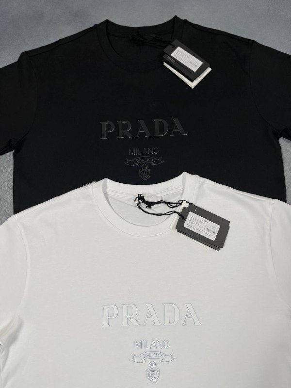 PRADA Raised Logo cotton Round-neck Replica T-shirt For MEN Sale UK