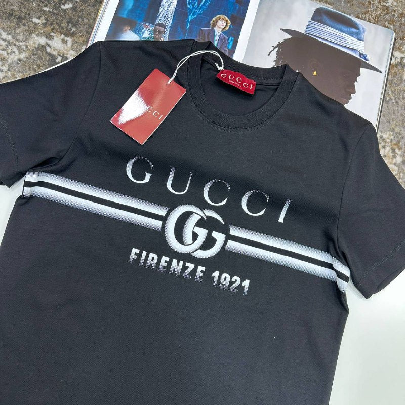 Gucci Firenze 1921 Interlocking G Print Cotton T-Shirt UK Reps AAA+ Quality