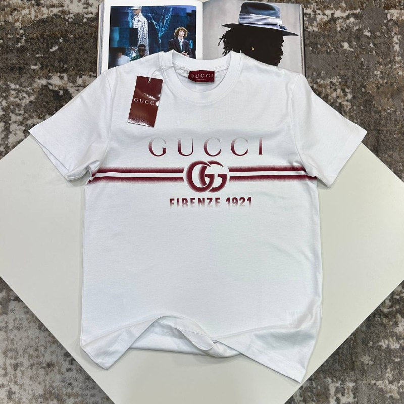 Gucci Firenze 1921 Interlocking G Print Cotton T-Shirt UK Reps AAA+ Quality