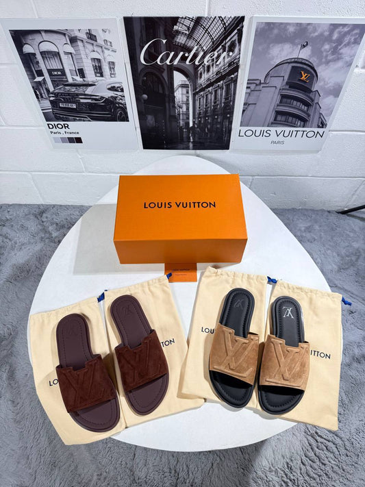 Louis Vuitton Men's Luxury Waterproof Suede Mule Slide AAA Quality Reps UK