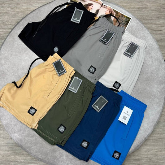 Stone Island Men's Compass Patch Casual Drawstring Shorts Collection AAA Quality Reps UK