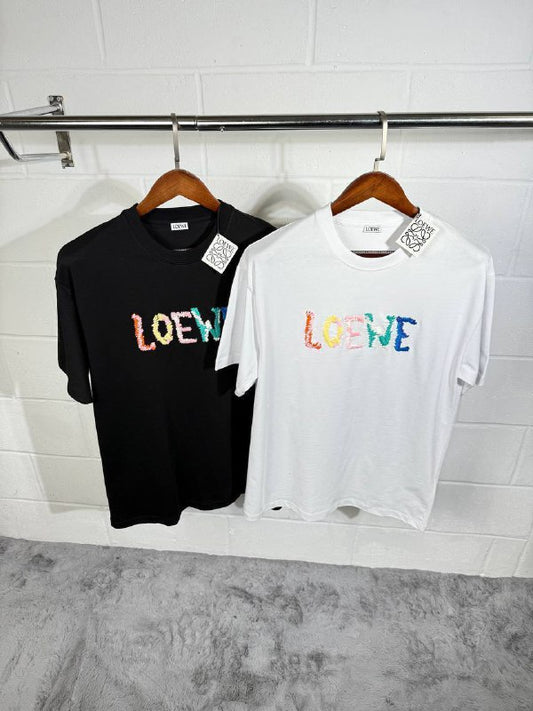 Loewe Embroidered Multi-Color Logo T-Shirt UK Reps AAA Quality