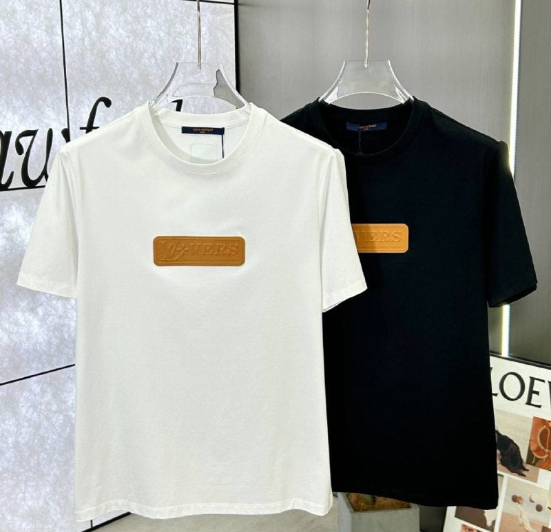 Louis Vuitton VVN Patch Short-Sleeved Cotton Crewneck UK Reps AAA Quality