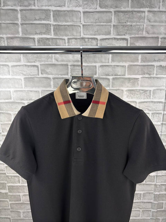 Burberry Check Collar Cotton Polo Shirt UK Reps AAA Quality