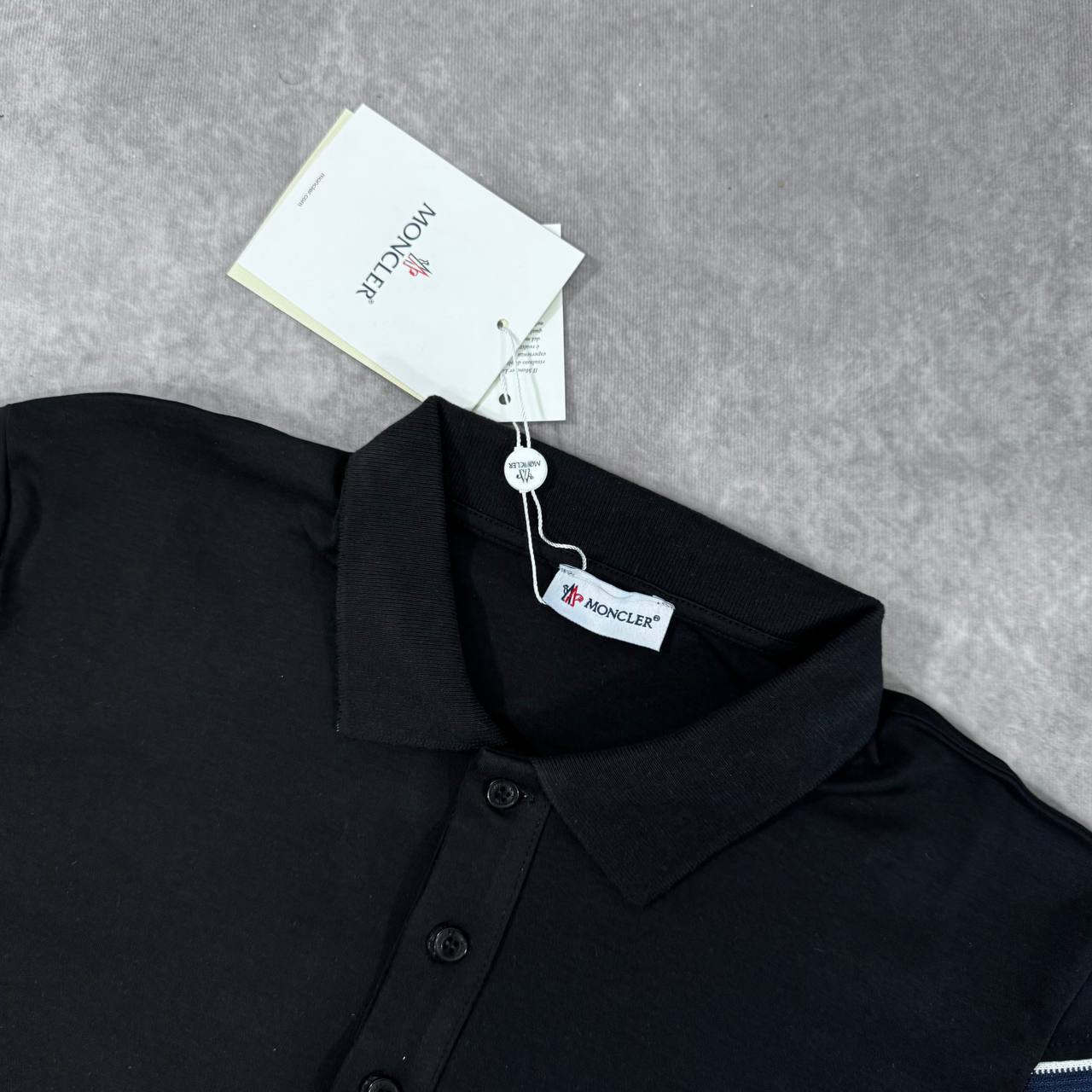 Moncler Tricolor Striped Sleeve Polo Shirt UK Reps AAA Quality
