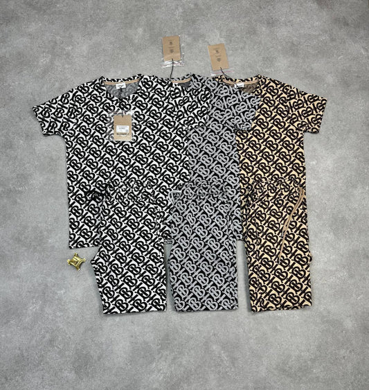 Burberry TB Monogram T-Shirt & Shorts Set UK Reps AAA Quality