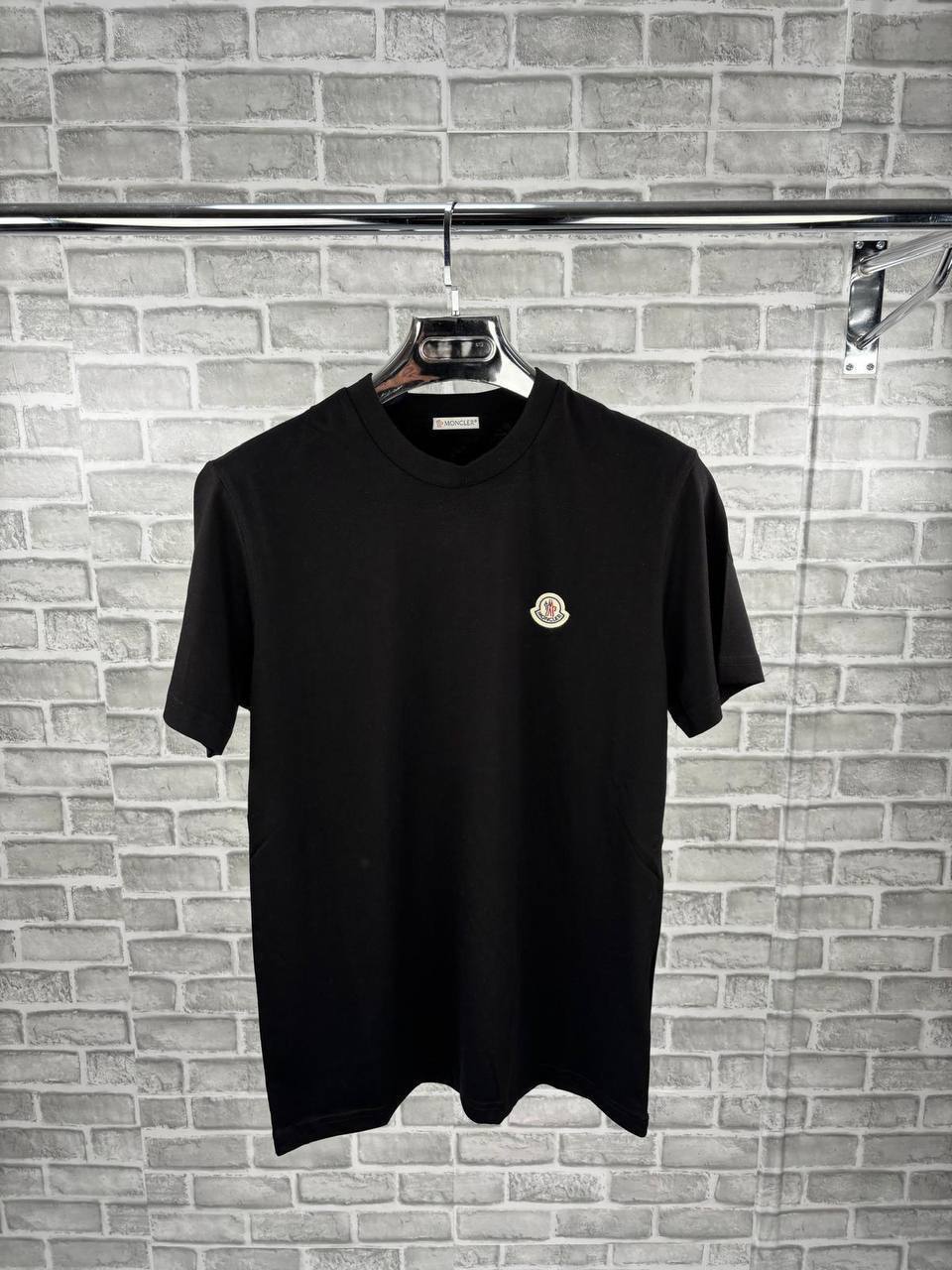 Moncler Men's Summer Essentials: Blurred-Logo Tee & Tricolor Swim Shorts Set AAA Quality Reps UK