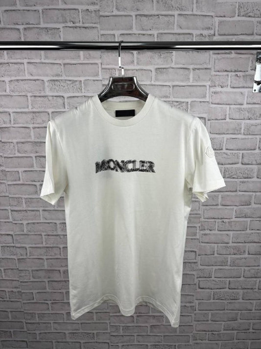 Moncler Blurred-Logo Cotton Jersey T-Shirt - Optical White AAA Quality Reps UK
