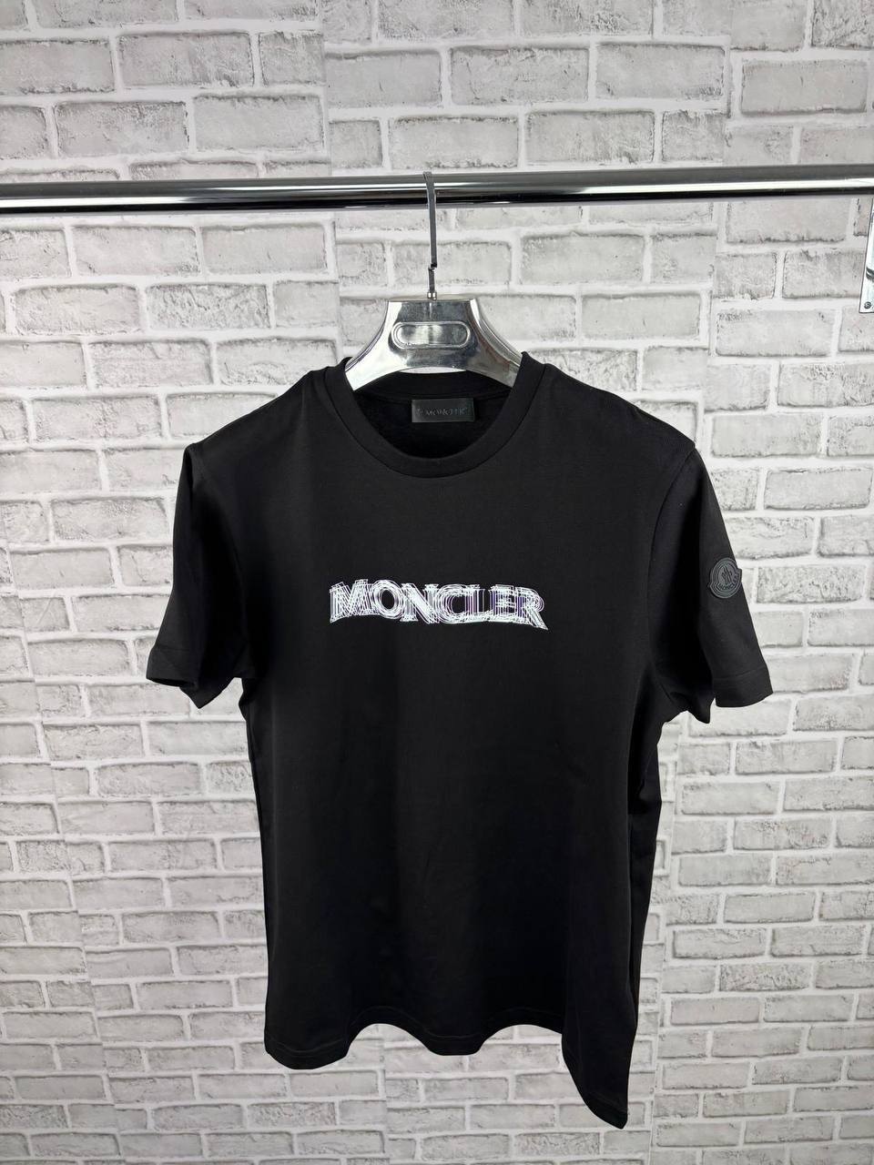Moncler Blurred-Logo Cotton Jersey T-Shirt - Optical White AAA Quality Reps UK
