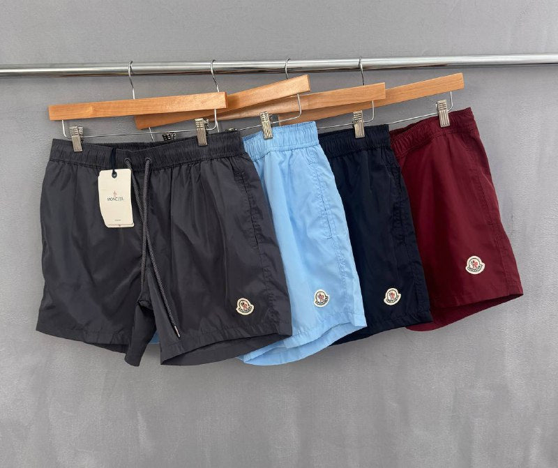 Moncler Men's Luxury Summer Lifestyle: Tricolor Sleeve Polo & Nylon Swim Shorts Set AAA Quality Reps UK