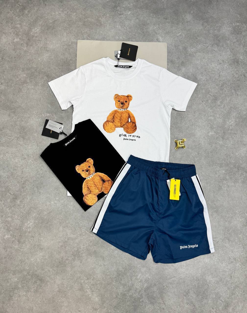 Palm Angels "Bear in Mind" T-Shirt & Track Swim Shorts Set AAA Quality Reps UK