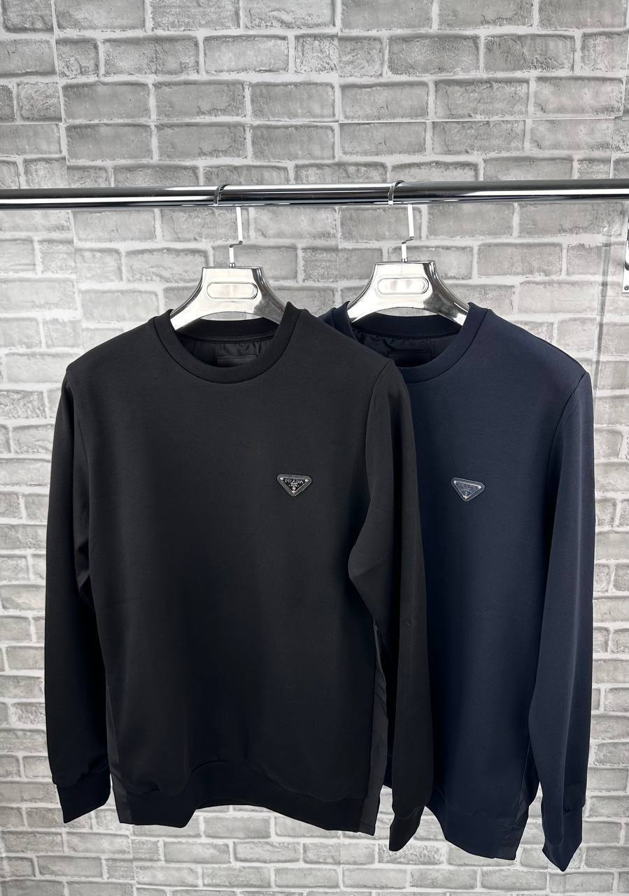 Prada Enamel Triangle Logo Technical Cotton Jumpers AAA Quality Reps UK