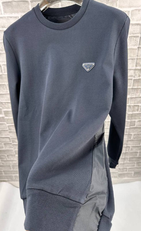 Prada Enamel Triangle Logo Technical Cotton Sweatshirt AAA Quality Reps UK