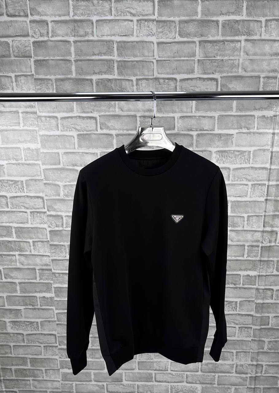 Prada Enamel Triangle Logo Technical Cotton Jumpers AAA Quality Reps UK