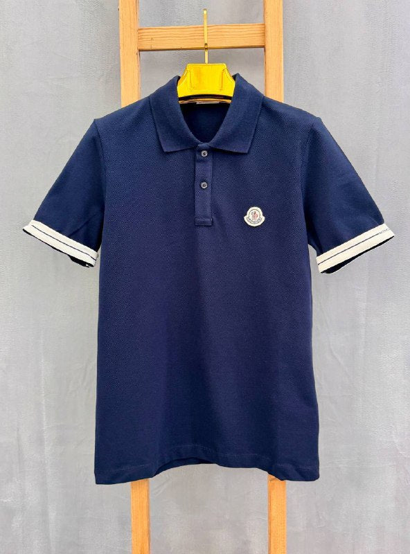 Moncler Contrast Tipped Cuff Cotton Piqué Polo Shirt  AAA Quality Reps UK