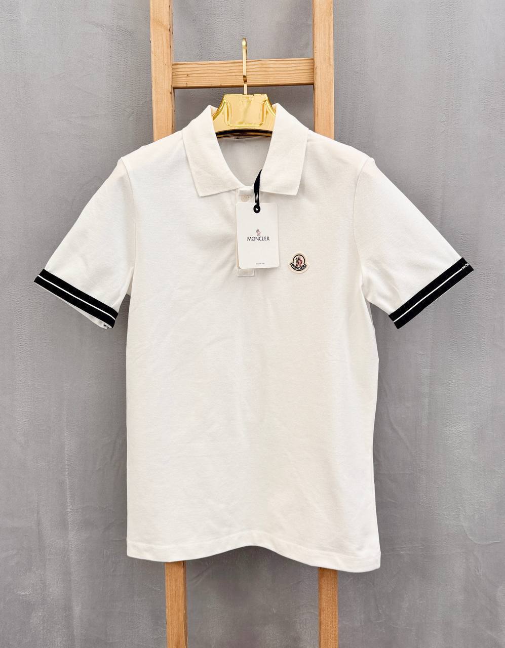 Moncler Contrast Tipped Cuff Cotton Piqué Polo Shirt  AAA Quality Reps UK