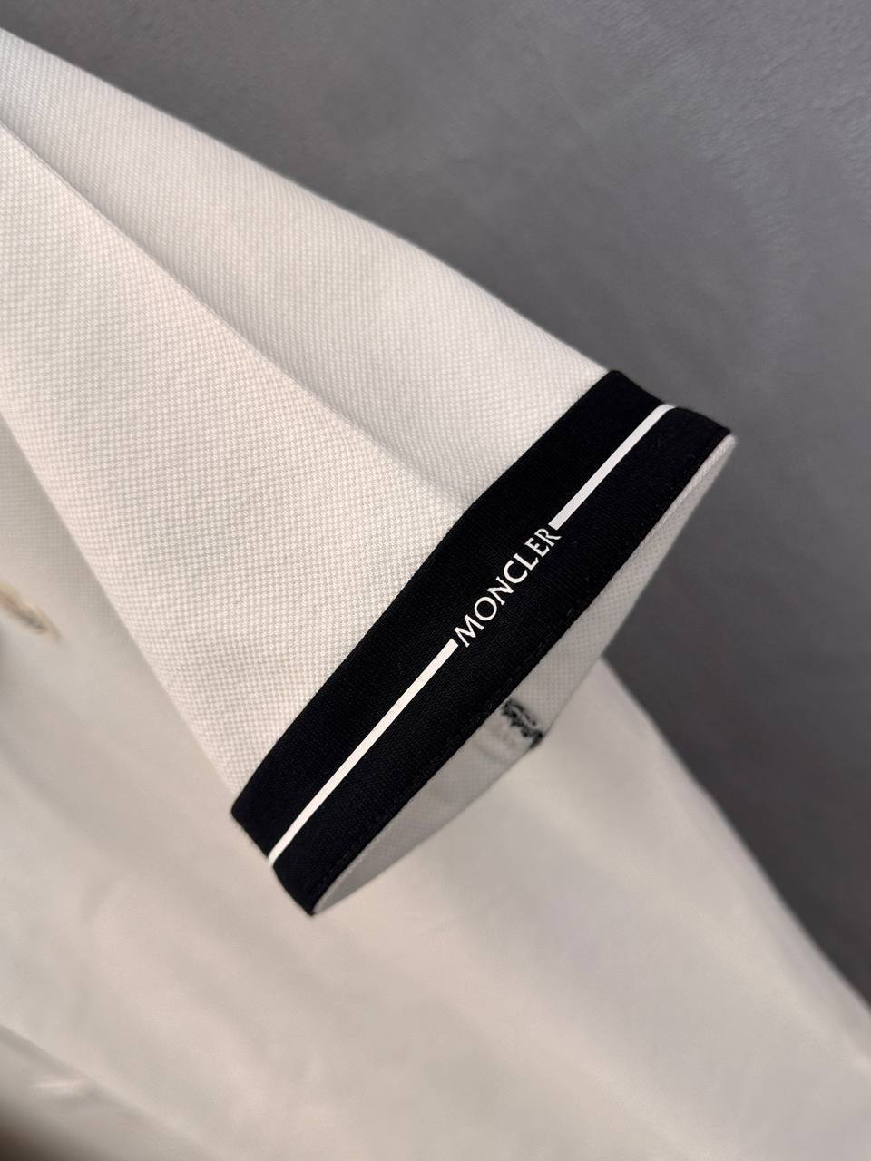 Moncler Contrast Tipped Cuff Cotton Piqué Polo Shirt  AAA Quality Reps UK